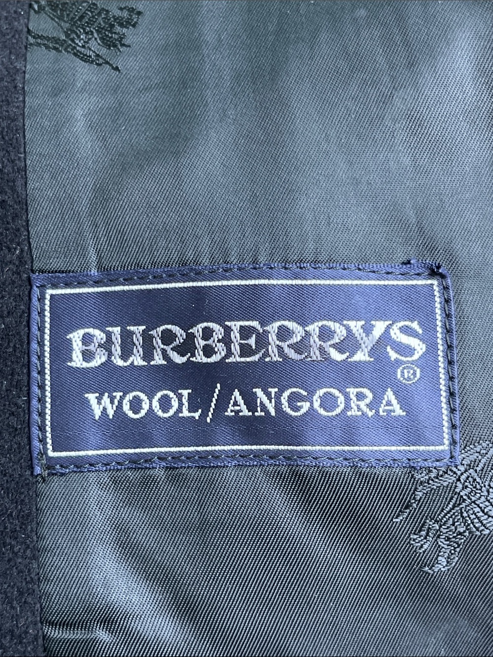 Vintage Burberry Women's Black Wool Swing Coat - Picture 11 of 12